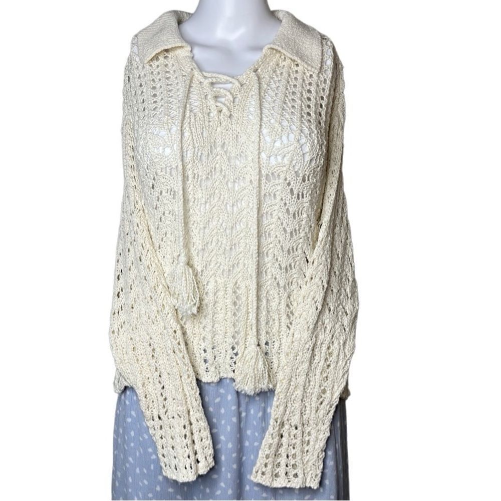 American Eagle Collared Knit Bohemian Long Sleeve Size XS